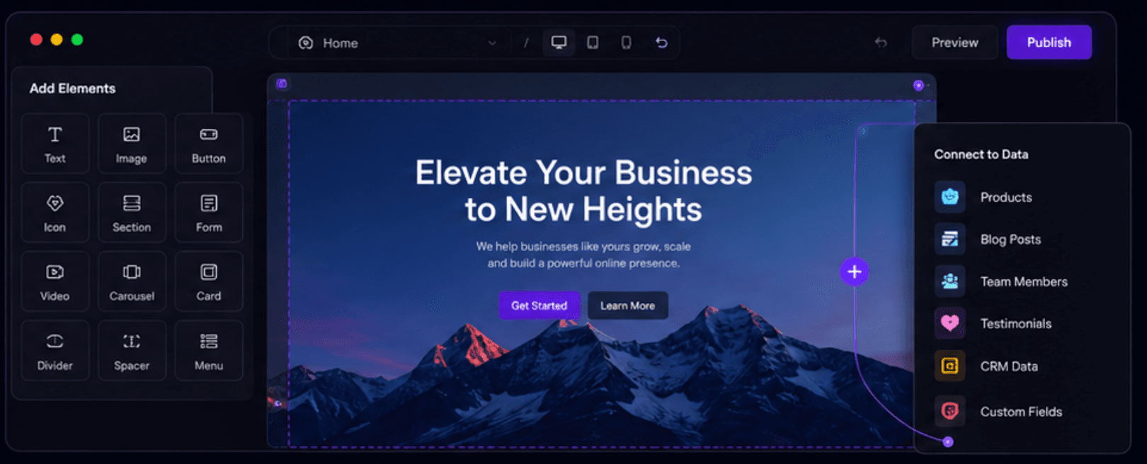 BridgeConnect visual builder